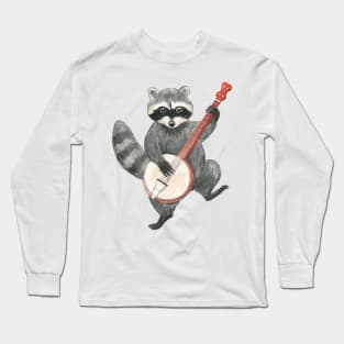 Banjo playing raccoon Long Sleeve T-Shirt